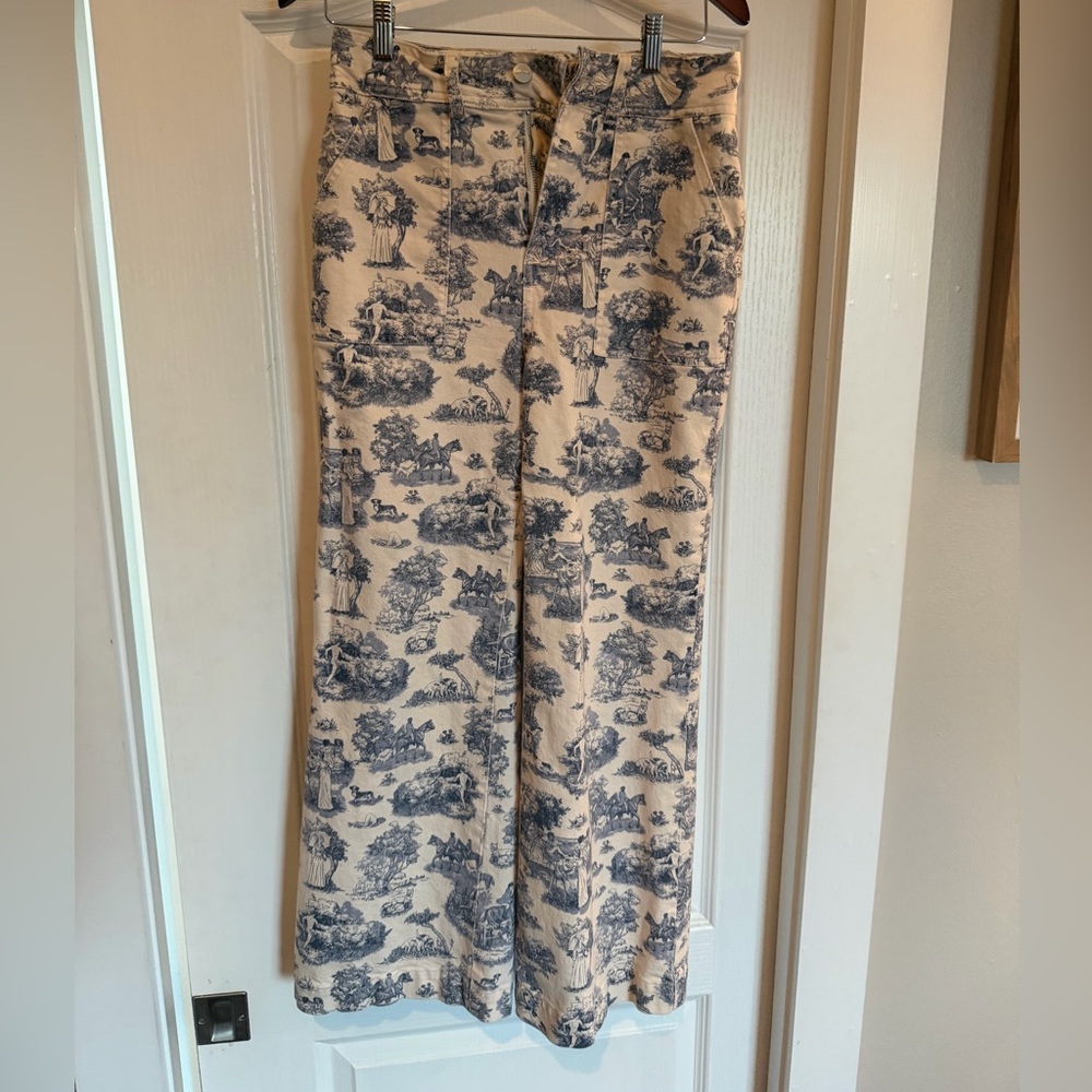 Rachel Antonoff Blue and Cream toile Jeans